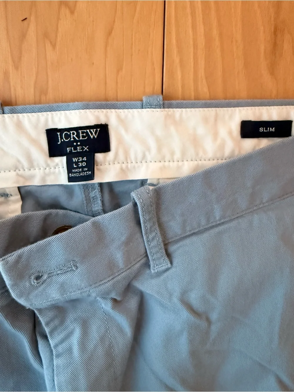 J. Crew Men's Flex Slim Light Blue Chinos size 34/30